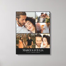 Custom Photo Collage 5 Pictures 8x10 16x20 Black