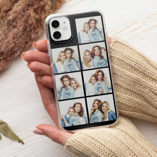 Custom Photo Collage 7 Square Photos Black iPhone 13 Case