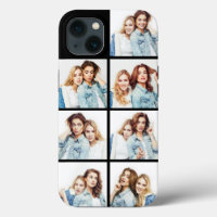 Custom Photo Collage 7 Square Photos Black