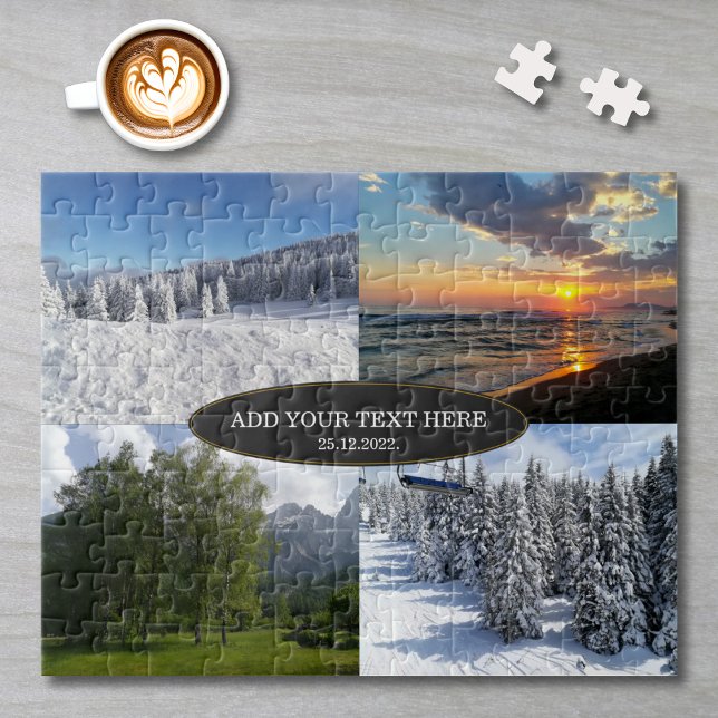 Custom Photo Collage and Text Personalised Jigsaw Puzzle (Creator Uploaded)