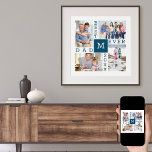 Custom Photo Collage Best Dad Ever Monogrammed Poster<br><div class="desc">Custom Photo Collage Poster, which you can have framed, for the Best Dad Ever. The template is set up ready for you to add 4 of your favourite photos, the year and initial. A great gift for father's day, a birthday or as a keepsake of an event or personal achievement....</div>