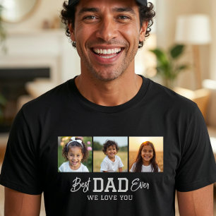Custom Photo Collage Best Dad Ever T-Shirt