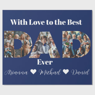 Custom Photo Collage Best Dad Ever Wrapping Paper