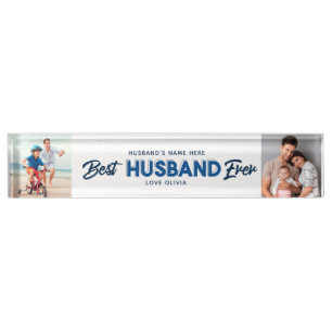 Custom Photo Collage Best Husband Ever Nameplate
