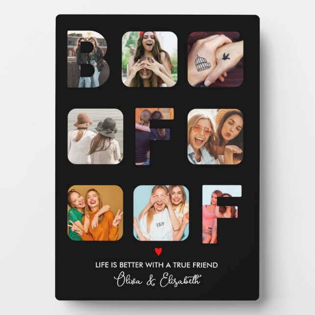 Custom Photo Collage Besties BFF Cute Gifts Plaque (Front)