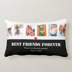 Custom Photo Collage BFF Birthday Gift Unique Lumbar Cushion