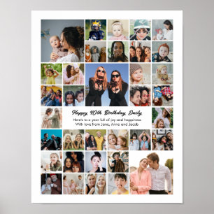 Custom Photo Collage Birthday Gift Poster
