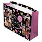 Custom Photo Collage Birthday Pink 21st