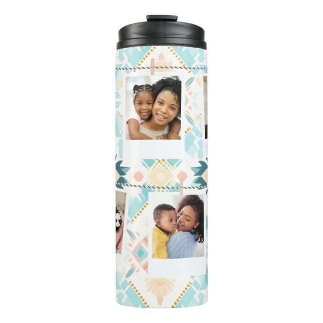 Custom Photo Collage boho Personalised tumbler (Front)