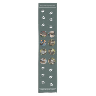 Custom Photo Collage Cats green Short Table Runner