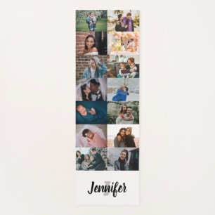 Custom Photo Collage Custom Name and Monogram Yoga Mat
