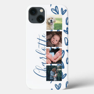 Custom Photo Collage Customisable Hearts iPhone 13 Case