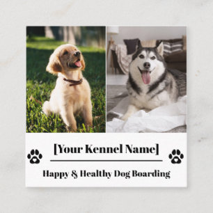 Custom Photo Collage Dog Kennel Business Card