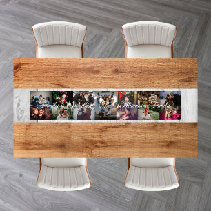 Custom Photo Collage Family Name 14 Family photos Short Table Runner