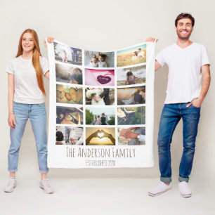 Custom Photo Collage Fleece Blanket