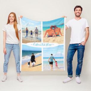 Custom Photo Collage Fleece Blanket Your Photos