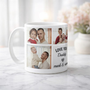 Custom Photo Collage for Dad Large Coffee Mug