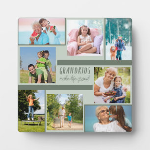 Custom Photo Collage for Grandparents Square Plaque