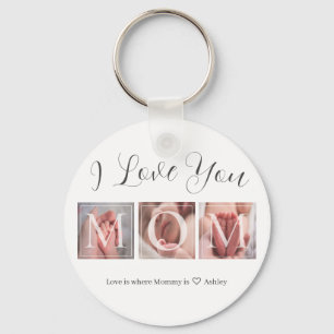 Custom Photo Collage For Mum Key Ring