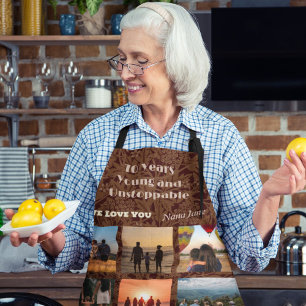 Custom Photo Collage Gifts for 70 Year Old Woman Apron