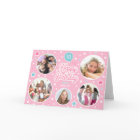 Custom Photo Collage Girls Birthday Pastel Pink