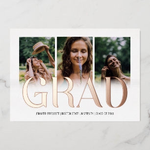 Custom Photo Collage Graduate 2025 Foil Card