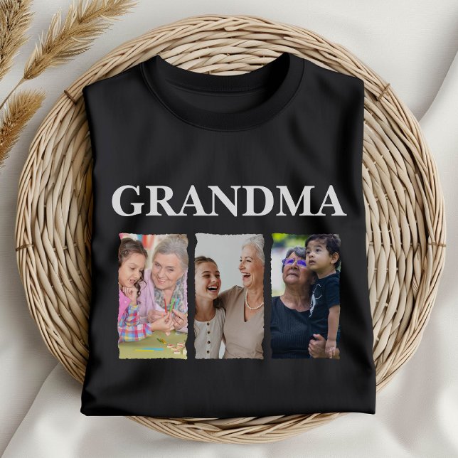 Custom Photo Collage Grandma – Personalised Family T-Shirt (Creator Uploaded)