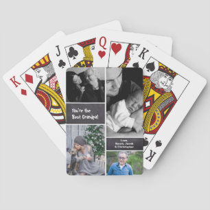 Custom Photo Collage Grandpa Playing Cards