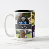 Custom Photo Collage Grandpa Two-Toned Mug