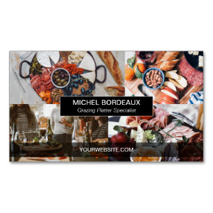 Custom Photo collage Grazing Platter Catering Magnetic Business Card