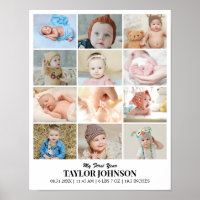 Custom Photo Collage Grid 12 Pictures 11x14 22x28