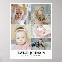 Custom Photo Collage Grid 5 Pictures 18x24 12x16