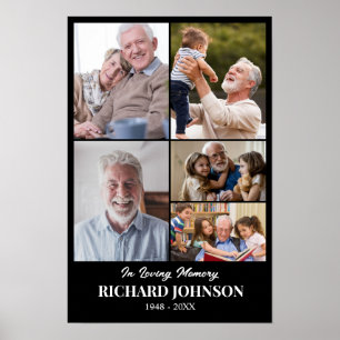 Custom Photo Collage Grid 5 Pictures 24x36 12x18 Poster