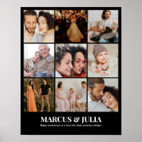 Custom Photo Collage Grid 9 Pictures 11x14 22x28