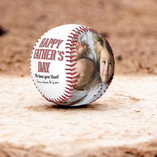 Custom Photo Collage Happy Father's Day Baseball
