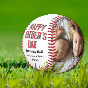Custom Photo Collage Happy Father's Day Baseball