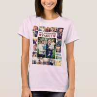 Custom Photo Collage hearts and text T-Shirt
