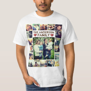 Custom Photo Collage hearts and text T-Shirt