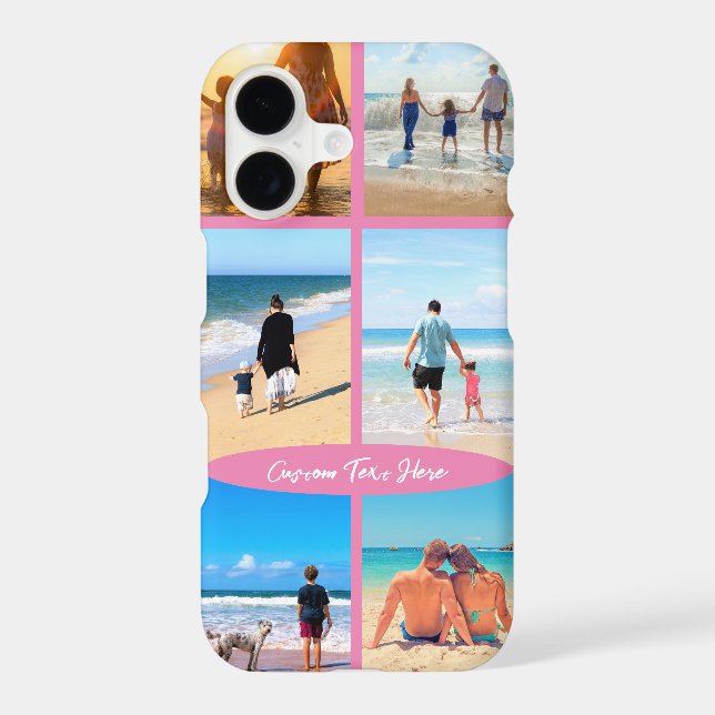 Custom Photo Collage iPhone Case Personalised Text (Back)