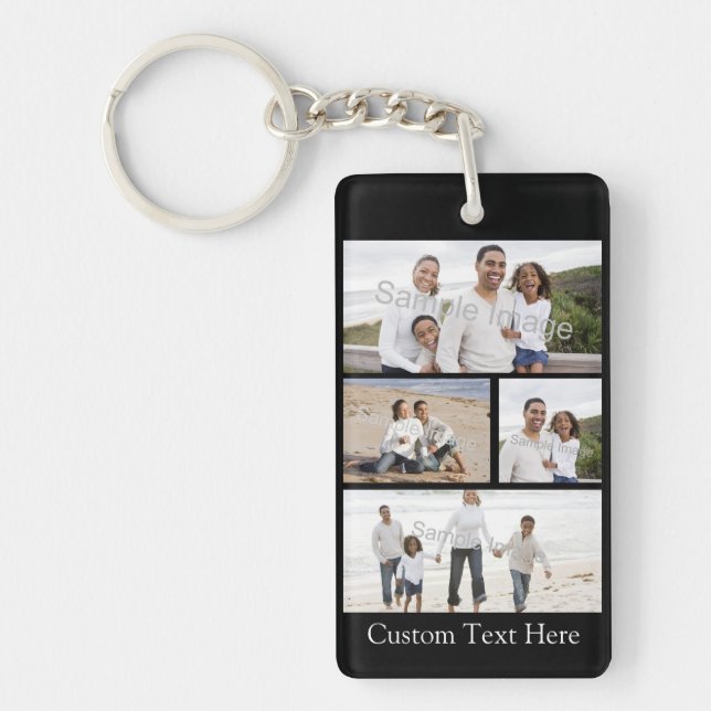 Custom Photo Collage Key Ring (Front)