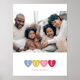 Custom photo collage love family simple poster