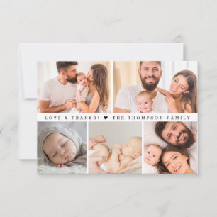 Custom Photo Collage Love & Thanks Baby Shower Thank You Card