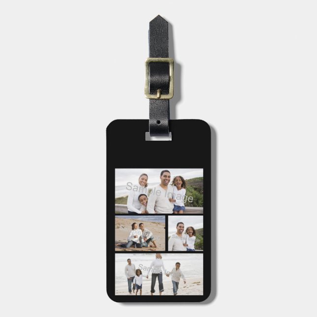 Custom Photo Collage Luggage Tag (Front Vertical)