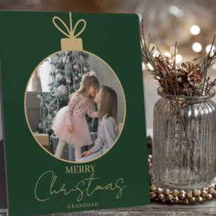 custom photo collage Merry Christmas bauble Plaque