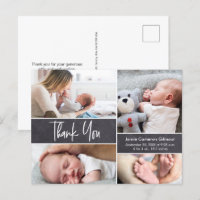 Custom Photo collage modern chalkboard baby boy