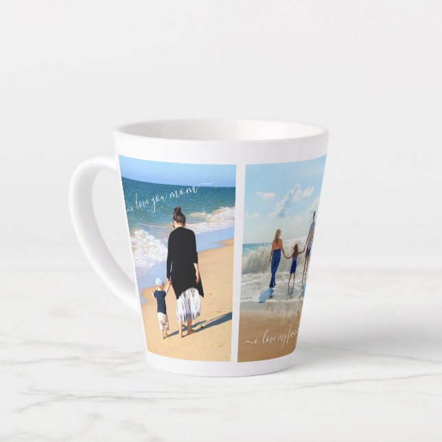 Custom Photo Collage Mug Text - I Love My Family (Left Angle)