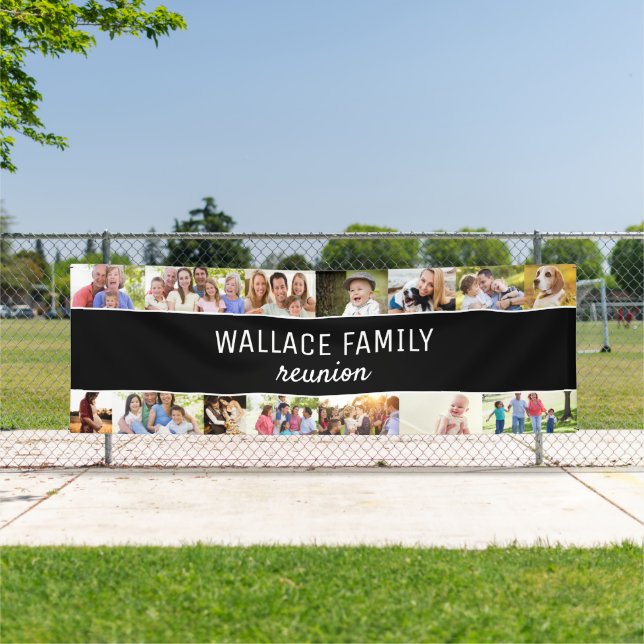 Custom Photo collage Name Family Reunion Banner (Insitu)