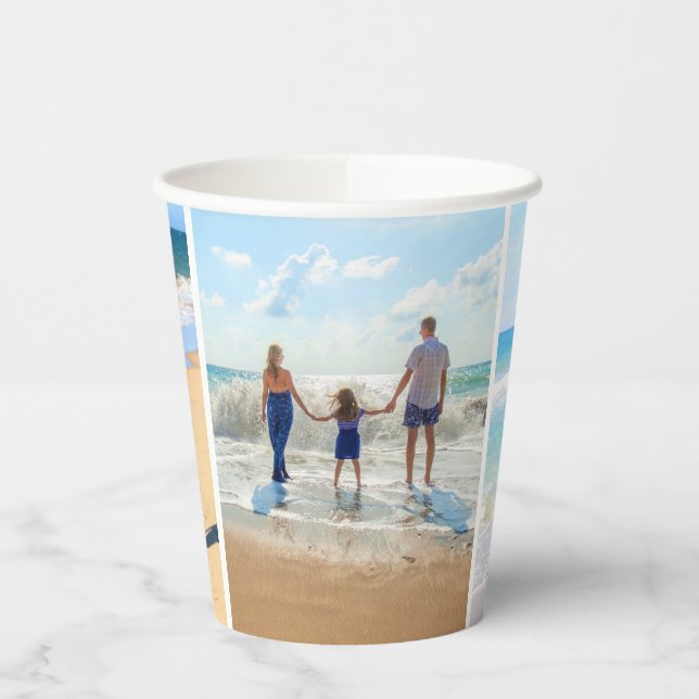 Custom Photo Collage Paper Cups with Your Photos (Left)