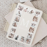 Custom Photo Collage Personalised Beige iPad Pro Cover<br><div class="desc">Create your own personalised 16 photo collage,  ipad smart cover beige background. The ipad smart cover face also features your monogram. Add your favourite photos,  designs or artworks to create something really unique.</div>