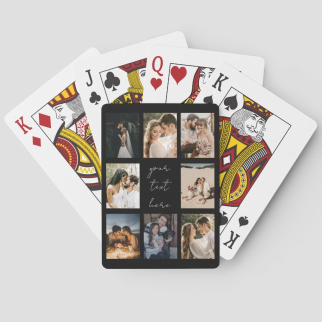 Custom Photo Collage Personalised Picture Family Playing Cards (Back)